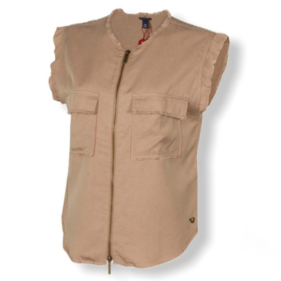 True Religion | NWOT Zip Front Utility Pocket Tank - Picture 2 of 11